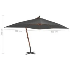 Parasol En Porte-à-faux Avec Mât En Bois 400x300 Cm Anthracite 11 Parasol En Porte-à-faux Avec Mât En Bois 400x300 Cm Anthracite -Meubles Soldes Boutique parasol en porte a faux avec mat en bois 400x300 cm anthracite 3666722327077 978467