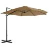 Parasol En Porte-à-faux Avec Poteau En Aluminium 300 Cm Taupe 2 Parasol En Porte-à-faux Avec Poteau En Aluminium 300 Cm Taupe -Meubles Soldes Boutique parasol en porte a faux avec poteau en aluminium 300 cm taupe 3666722326452 979066