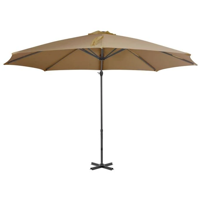 Parasol En Porte-à-faux Avec Poteau En Aluminium 300 Cm Taupe 5 Parasol En Porte-à-faux Avec Poteau En Aluminium 300 Cm Taupe – Image 3