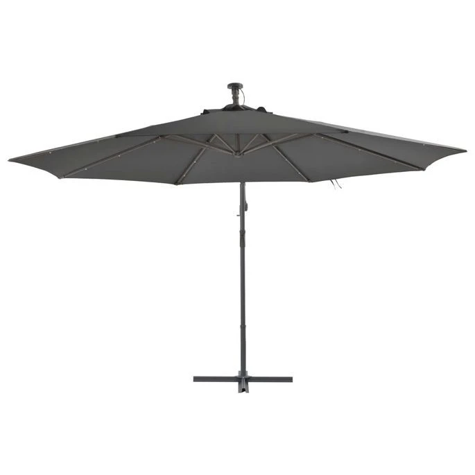 Parasol En Porte-à-feux Et Poteau Métallique 350 Cm Anthracite 5 Parasol En Porte-à-feux Et Poteau Métallique 350 Cm Anthracite – Image 3