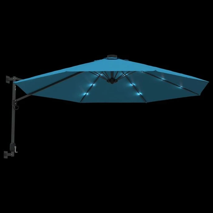 Parasol Mural Avec LED Bleu Mer 290 Cm 9 Parasol Mural Avec LED Bleu Mer 290 Cm – Image 7