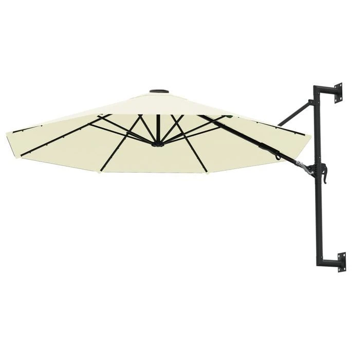 Parasol Mural Avec Mât Métallique 300 Cm Sable 5 Parasol Mural Avec Mât Métallique 300 Cm Sable – Image 3