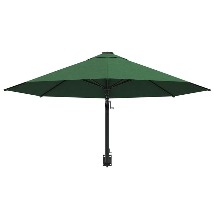Parasol Mural Avec Mât Métallique 300 Cm Vert 6 Parasol Mural Avec Mât Métallique 300 Cm Vert – Image 4