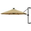 Parasol Mural Avec Mât Métallique Et LED 300 Cm Taupe 2 Parasol Mural Avec Mât Métallique Et LED 300 Cm Taupe -Meubles Soldes Boutique parasol mural avec mat metallique et led 300 cm taupe 3666722356244 942499