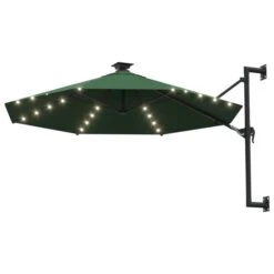 Parasol Mural Avec Mât Métallique Et LED 300 Cm Vert 14 Parasol Mural Avec Mât Métallique Et LED 300 Cm Vert -Meubles Soldes Boutique parasol mural avec mat metallique et led 300 cm vert 3666722883368 942481