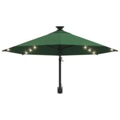 Parasol Mural Avec Mât Métallique Et LED 300 Cm Vert 16 Parasol Mural Avec Mât Métallique Et LED 300 Cm Vert -Meubles Soldes Boutique parasol mural avec mat metallique et led 300 cm vert 3666722883368 942483