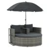 Salon De Jardin Avec Parasol Résine Tressée Et Tissu Gris Uvo -Meubles Soldes Boutique salon de jardin avec parasol resine tressee et tissu gris uvo 3666722560955 383571