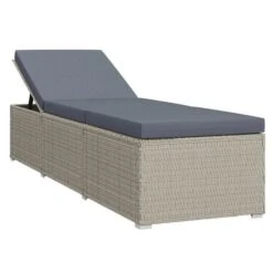 Set Chaise Longue Et Table Tissu Et Résine Tressée Gris Viali 7 Set Chaise Longue Et Table Tissu Et Résine Tressée Gris Viali -Meubles Soldes Boutique set chaise longue et table tissu et resine tressee gris 3666722554411 389563