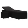 Set Chaise Longue Et Table Tissu Et Résine Tressée Noir Viali -Meubles Soldes Boutique set chaise longue et table tissu et resine tressee noir 3666722554404 389567