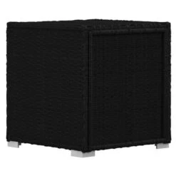 Set Chaise Longue Et Table Tissu Et Résine Tressée Noir Viali -Meubles Soldes Boutique set chaise longue et table tissu et resine tressee noir 3666722554404 389569