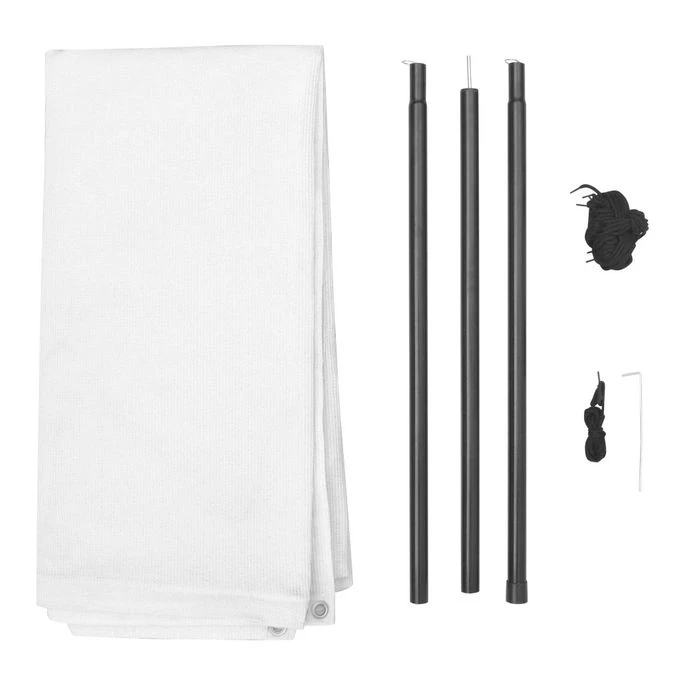 Toile D'ombrage Avec Poteaux HDPE Carré 3 X 3 M Blanc 5 Toile D'ombrage Avec Poteaux HDPE Carré 3 X 3 M Blanc – Image 3