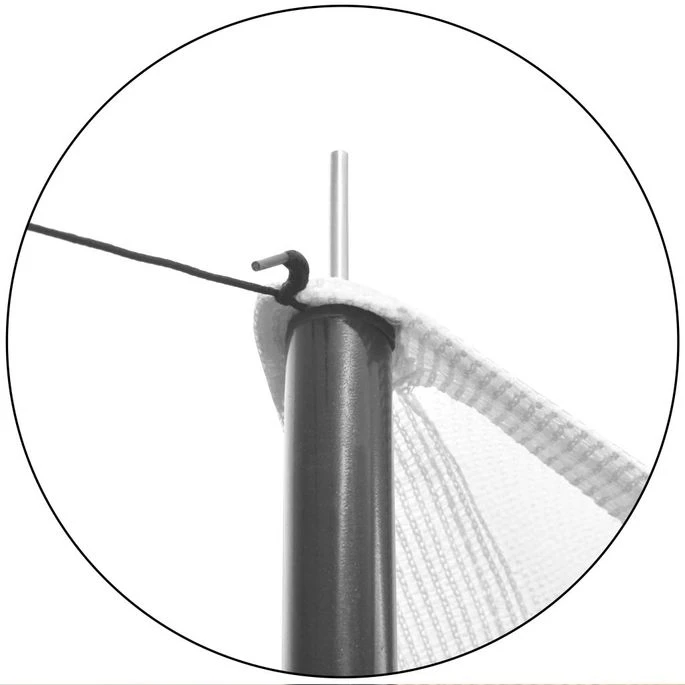 Toile D'ombrage Avec Poteaux HDPE Carré 3 X 3 M Blanc 7 Toile D'ombrage Avec Poteaux HDPE Carré 3 X 3 M Blanc – Image 5