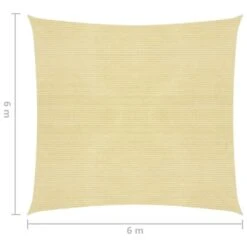 Voile D'ombrage 160 G/m² Beige 6x6 M PEHD -Meubles Soldes Boutique voile d ombrage 160 g m beige 6x6 m pehd 3666722859653 937950