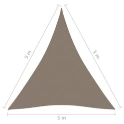 Voile De Parasol Tissu Oxford Triangulaire 5x5x5 M Taupe -Meubles Soldes Boutique voile de parasol tissu oxford triangulaire 5x5x5 m taupe 3666722455657 770907